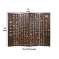 thumbnail image 5 of Traditional 4 Panel Screen Divider with Chinese Greetings, Brown and Gold, 5 of 5