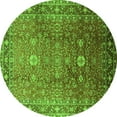 thumbnail image 1 of Ahgly Company Indoor Round Oriental Green Traditional Area Rugs, 5' Round, 1 of 4