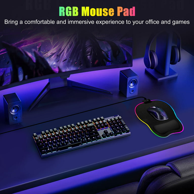 4-in-1 Large Gaming Mouse Pad, Keyboard Wrist Rest Pad & Wrist  Support Mousepad Set, Extended Desk Pad Waterproof Desk Mat for Home Office  Study Game - Blue : Office Products