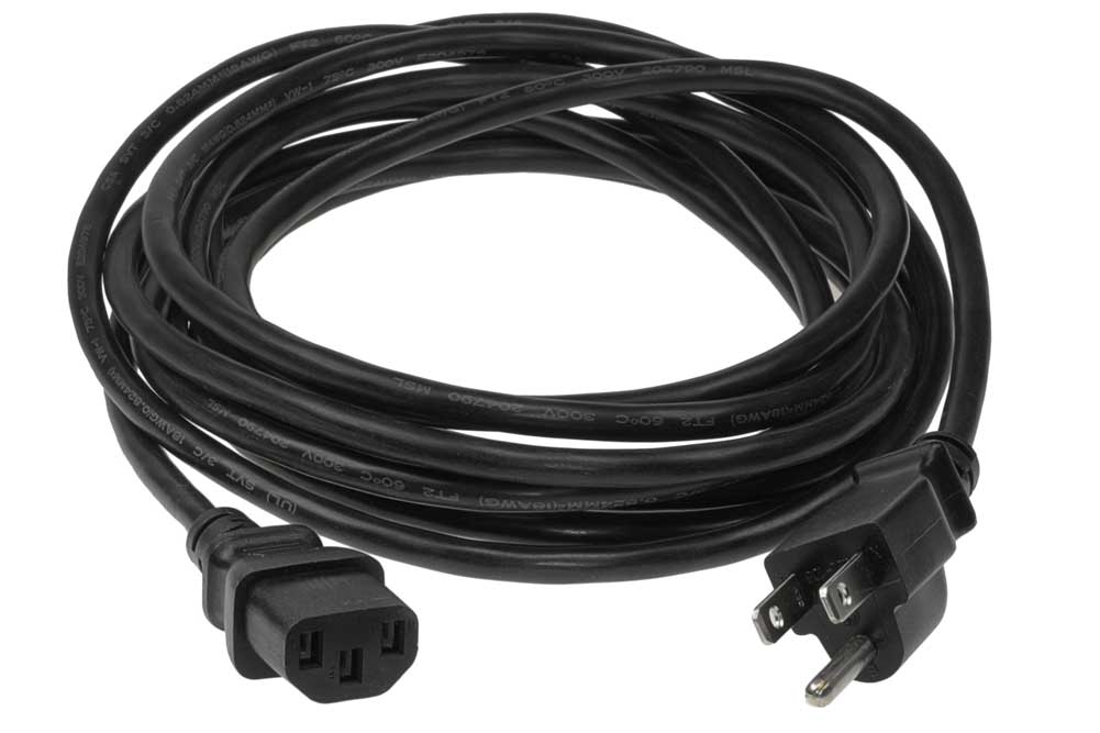 15ft 18 awg universal us power cord, iec320 c13 to nema 515p Walmart