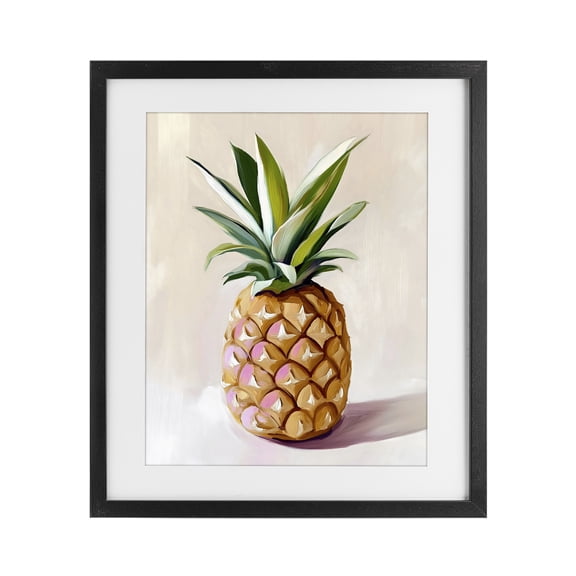 Stupell Industries Bohemian Pastel Pineapple Tropical Fruit Black Framed Print Under Glass, 13 x 16, by The Prints Vibe