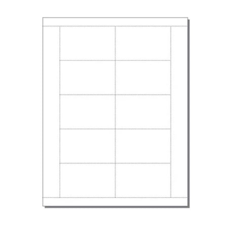 Print-Ready Business Cards (2" x 3-1/4"), 10-UP, Perfed for Separation on 8-1/2" x 11" White 65lb Cover Paper - 250 Sheets (2500 Business Cards)
