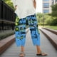 thumbnail image 3 of Pantalones capri Medlor para mujer, holgados, con estampado bohemio, pernera ancha, 3 of 5
