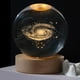 thumbnail image 1 of Bola de cristal creativa con grabado láser 3D, globo terráqueo, Sistema Solar, Base de madera maciza, cristal luminoso, luz Led, adorno pequeño, 1 of 4