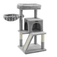 thumbnail image 2 of Feandrea Cat Tree, Multi-Level Cat Tower with Widened Perch for Large Cats Indoor, Kittens, Cat Condo with Scratching Posts and Ramp, Light Gray, 2 of 7
