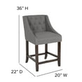 thumbnail image 6 of Flash Furniture Carmel Series 24" High Transitional Tufted Walnut Counter Height Stool with Accent Nail Trim in Dark Gray Fabric, 6 of 12