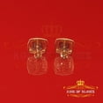 thumbnail image 4 of King of Bling's Real 10K Yellow Gold Real Diamond 0.50CT Mens / Womens Square Stud Earrings, 4 of 12
