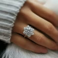 thumbnail image 2 of K-KED Fashion Flower Cubic Zircon Women Wedding Ring 925 Silver Filled Ring Sz 6-10-9, 2 of 6