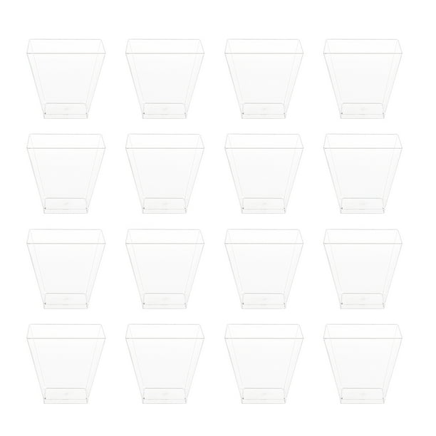 25pcs Prácticos tazas de plástico Postre de postre Pastel de comida Postre de la copa