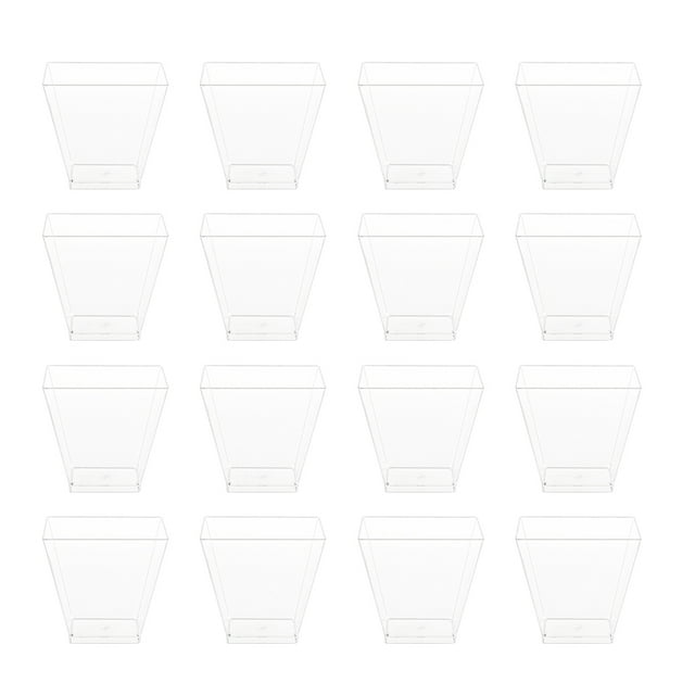 25pcs Prácticos tazas de plástico Postre de postre Pastel de comida Postre de la copa