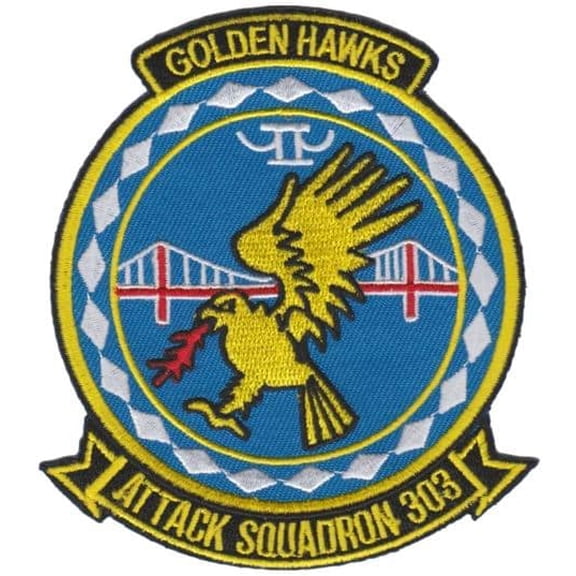VA-303 Golden Hawks Squadron Patch – Plastic Backing