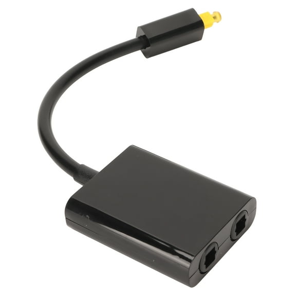 Digital Optical Cable Splitter, Small Optical Fiber Sound Adapter Stable 1 In 2 Out Flexible For For DVD Black