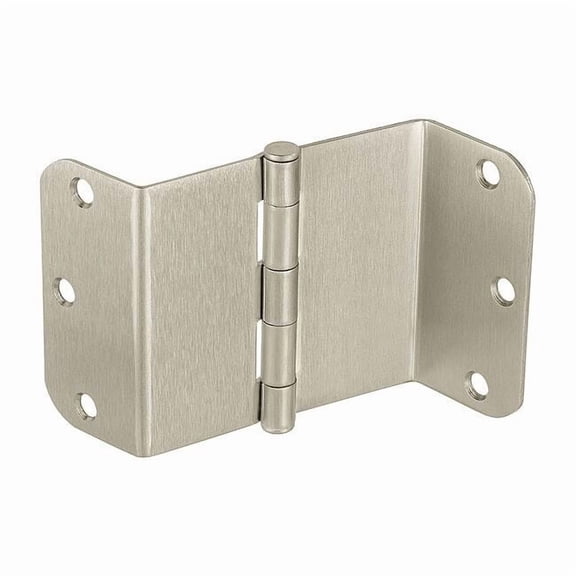Swing Clear Hinge, Steel, Flush Mounting, 1 1/4 in Leaf W x 3 1/2 in Leaf H, Satin Nickel