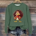 thumbnail image 2 of Rbaofujie Hoodies Mignons Femmes Décontracté Imprimé Col Rond Manches Longues Haut Chandails en Molleton Amples Vert Pull Femmes, 2 of 4