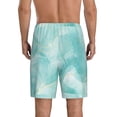 thumbnail image 3 of Naloa Blue Marble Men's Short Pajama Pants, Lounge Comfort Shorts with Elasticized Waistband and Side Pockets - Small, 3 of 9