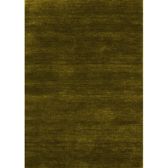 Ahgly Company Indoor Rectangle Abstract Yellow Contemporary Area Rugs, 2' x 4'