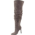 thumbnail image 3 of Women's Over The Knee Boots Slouchy High Heel Boot Pointed Toe Stiletto Thigh High Boots, 3 of 6