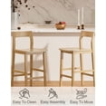 thumbnail image 5 of Joyyskill Wood Bar Stools Set of 3, Counter Height Barstools Armless Farmhouse Wooden Bar Dining Chairs with Solid Wood Legs, Natural Oak, 5 of 5