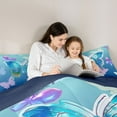 thumbnail image 4 of Homewish Kawaii Butterfly 7 Pieces Bedding Comforter Set,Multicolor Butterflies Full Bedding Set,Blue Pink Purple Fitted Sheet Flat Sheet For Girls,Ultra Soft Home Decor Reversible, 4 of 8