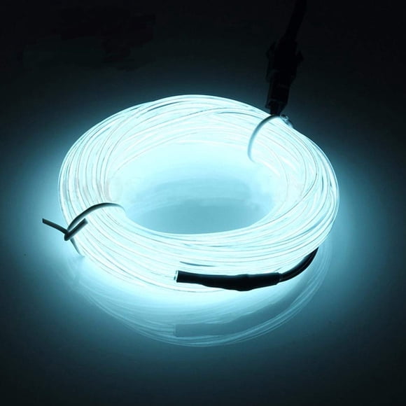 ABALDI EL Wire Neon Rope Light Glowing Strobing Electroluminescent Light with Battery Pack Controller for Parties, Halloween, Advertisement Decor(3m/9ft,White)