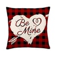 thumbnail image 4 of Valentines Day Decorations-Valentine Pillow Covers 18x18 Set of 4, Pink Red Hearts Be Mine Happy Valentine's Day Throw Outdoor Pillow Covers Anniversary Wedding Cushion Case for Home Sofa Couch Décor, 4 of 9