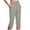 Gray, variant on ZQUUVOU Women's Capri Pants with Simple Design Solid Color Elastic Waist Work Pants（Olive Green,L）