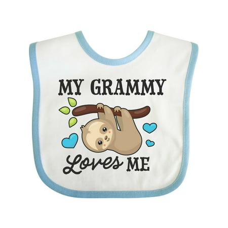 

Inktastic My Grammy Loves Me with Sloth and Hearts Gift Baby Boy or Baby Girl Bib