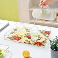 thumbnail image 6 of WOBOGO Acrylic Serving Trays 15.7x11.8 Inch Spill Proof Clear Decorative Organizer with Handle Red and Green Floral Pattern, 6 of 7
