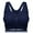 Navy Blue, variant on DODOING Women's Black Front Zipper Closure Sports Bra Removable Cups High Support Workout Sports Bra