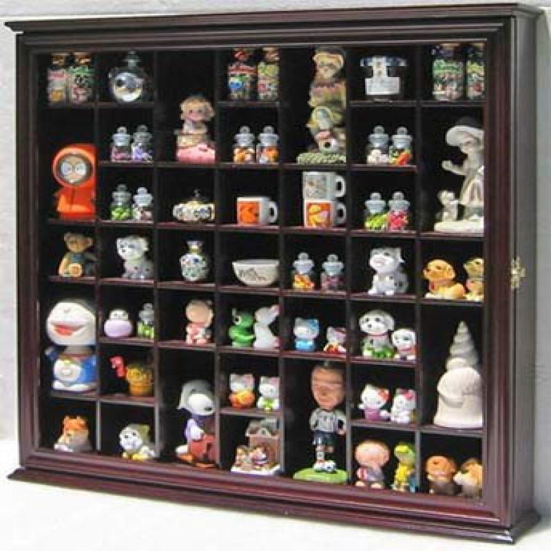 Collectible Display Case Wall Curio, Porcelain Doll Display Cabinet