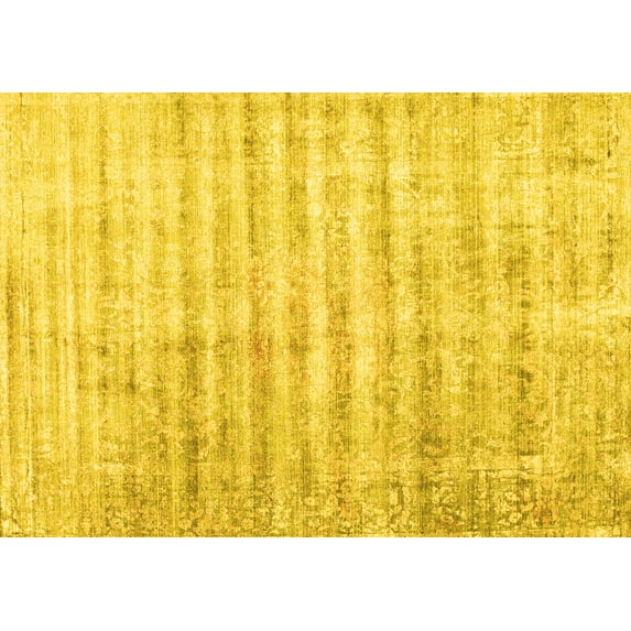 Ahgly Company Indoor Rectangle Persian Yellow Traditional Area Rugs, 6' x 9'