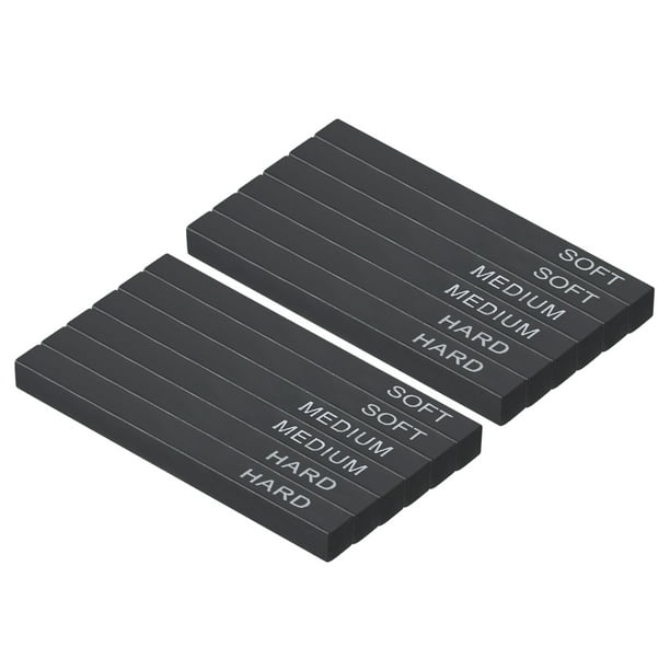 Uxcell Palitos de Carbón Comprimido, Paquete de 12 Suministros de Arte de Grado Suave/Medio/Duro, Palito Cuadrado para Bocetos, Negro