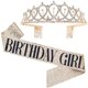 thumbnail image 1 of Accesorios de feliz cumpleaños para mujer y niña, banda para el hombro, corona de cristal, diadema para fiesta, conjunto #1 JM, 1 of 1