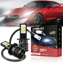 H3 LED Headlight Bulbs 50W 8000 Lumens 300% Brighter Super Bright LED Conversion Kit 6000K White Pack of 2