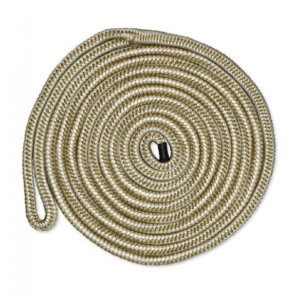 CDL5840WG 0.625 in.-40 ft. Nylon Double Braid Dock Line, White & Gold