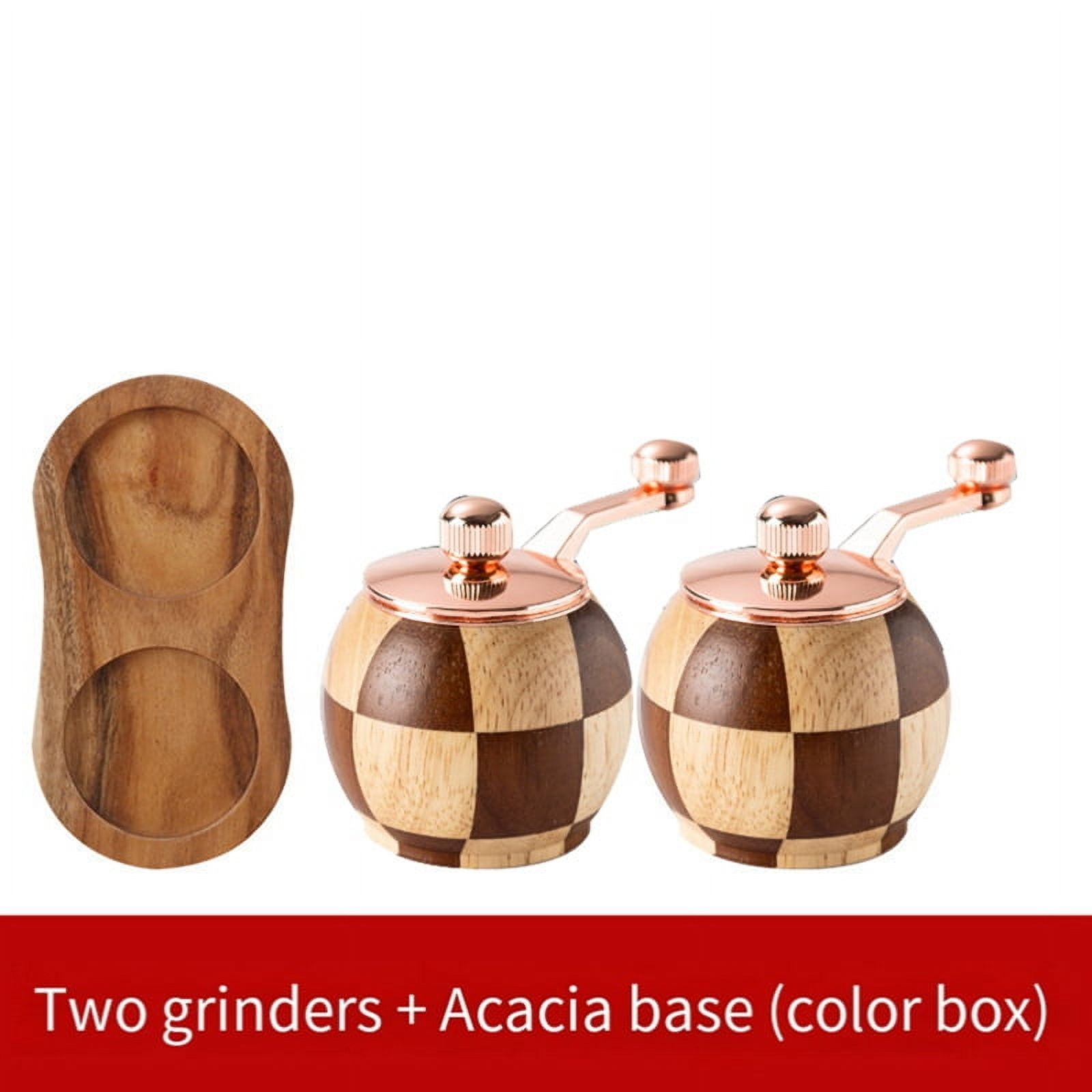 Checkerboard Hand Crank Salt and Pepper Grinder Set Fashion Manual Grinder Kitchen Gift