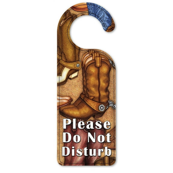 Do Not Disturb Door Knob Hanger Sign - Cowboy Boots - Image by Dan Morris