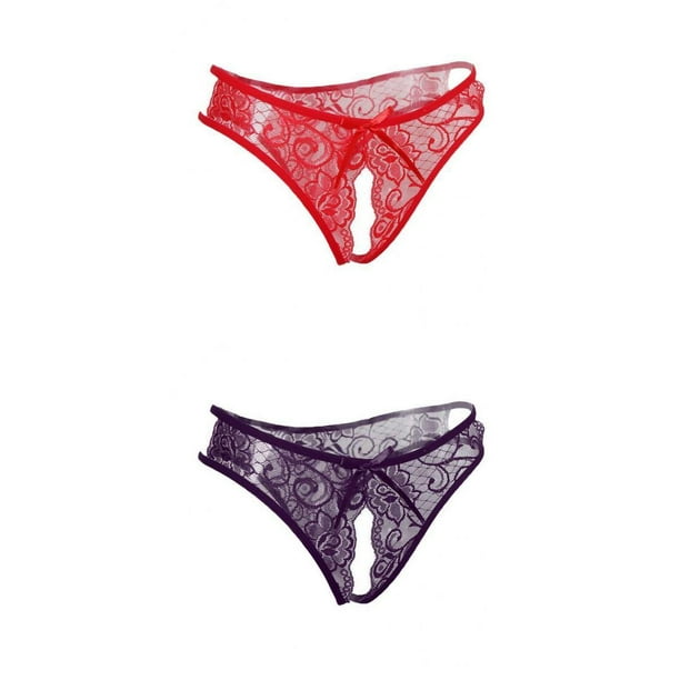Paquete de 2 Tangas Abiertas para Mujer con Espalda en T de cinturo Baja Ropa de Dormir jinwen ropa interior tanga para mujeres Bodega Aurrera en linea