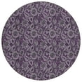 thumbnail image 2 of Addison Rugs Chantille Indoor/Outdoor Transitional Floral Eggplant Washable Round Rug, 8' x 8', 2 of 6