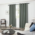 thumbnail image 5 of ZOPZO 100% Blackout Curtains, Thermal Insulated, Dark Gray, 52W x 54L Inch, Noise Reducing Light Blocking Grommet 2 Panels for Bedroom, 5 of 7