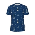 thumbnail image 5 of Wukai Lighthouses and Anchors Print Men's Short-Sleeved Mesh T-Shirt,Quick-Dry Short Sleeve Workout T-Shirt-3X-Large, 5 of 8