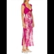 thumbnail image 2 of Vestidos Largos de Verano Y2K con Encaje, Retazos, , Estampado Floral, Escote Corazón, Espalda Descubierta y Abertura para Mujer Rosa Roja S, 2 of 7
