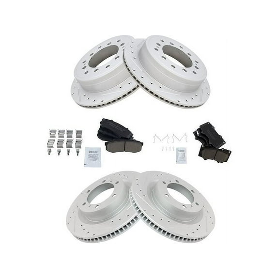 Front and Rear Brake Pad and Rotor Kit - Compatible with 2010 - 2022 Toyota 4Runner 2011 2012 2013 2014 2015 2016 2017 2018 2019 2020 2021