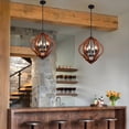 thumbnail image 6 of 6-Light Farmhouse Globe Chandelier with Open Wood Frame for Kitchen Island, Entryway & Dining Room, 6 of 10