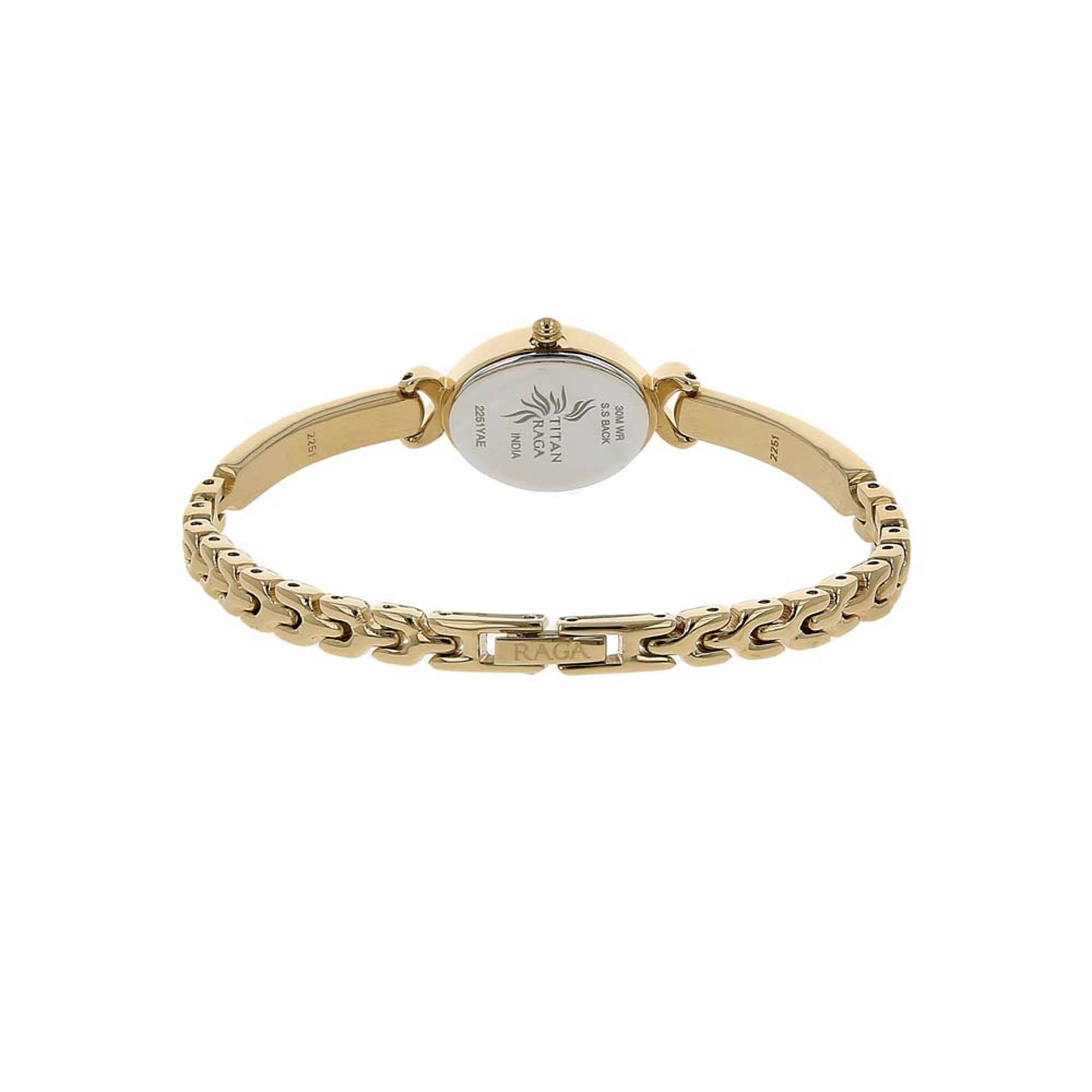 Titan Raga Gold Metal Jewellery Bangle Design, Bracelet Clasp, Quartz  Glass, Water Resistant Analog Wrist Watch