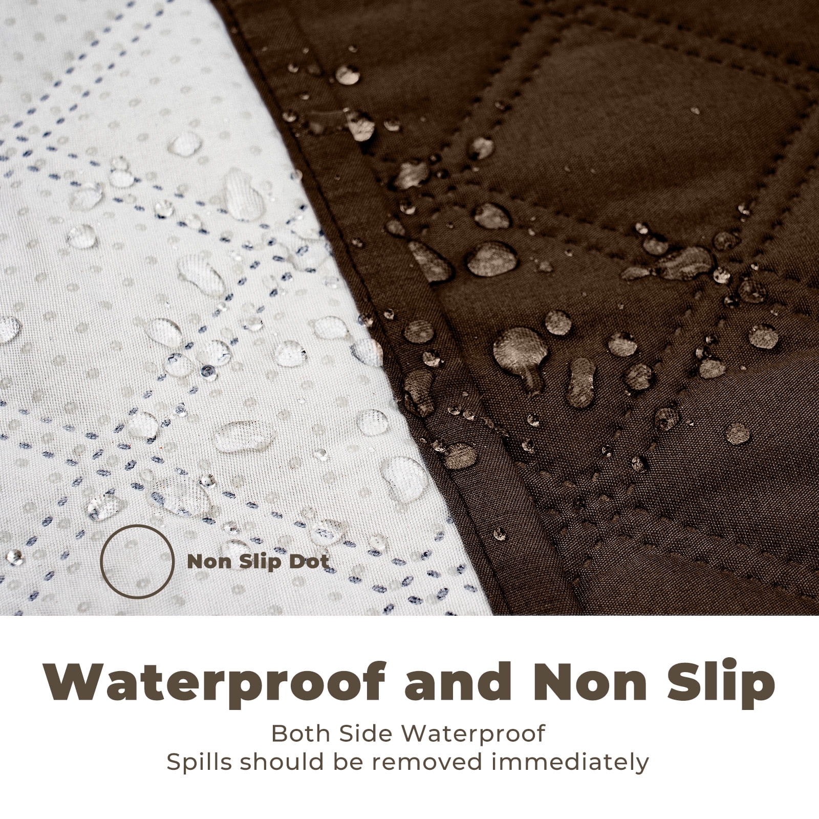 Sanmadrola Sofa Slipcovers Couch Cover Anti-Scratch Waterproof Washable Polyester Dog Bed Sofa Slipcovers, Brown