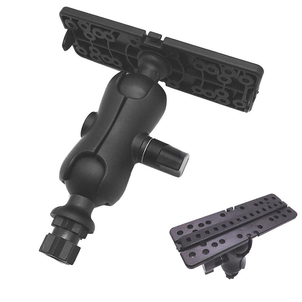 YAAQII for Kayak Fish Finder Mount Bracket Accessory - for General Adjustable Holder for Navigation Devices, Large Ball Design, Smooth Motion Range, DIY Base Socket, Black Nylon & Silicone