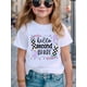 thumbnail image 1 of Hello Second Grade Printed Short Sleeve Girls' Casual Crew Neck T-Shirt, Breathable Knit Fabric, Perfect for School & Casual attire, Shirts for Girls, 1 of 8