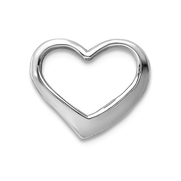 10k White Gold Floating Love Heart Pendant Necklace 2-d Pendant for Women - .3 Grams