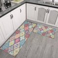 thumbnail image 3 of Bohemian Retro Geometric Patterns Kitchen Rugs and Mats Sets Of 2,Kitchen Decoration Rugs,Rubber Backing Non-Slip Floor Mat for Sink Washable Waterproof Laundry Room Runner Rugs, 3 of 7
